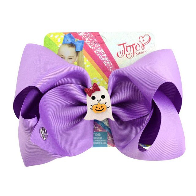 Halloween cheveux nœuds Clips 8 pouces grand nœud papillon crocodile pince imprimer gros-grain ruban accessoires pour filles bébé tout-petits: Jaune clair