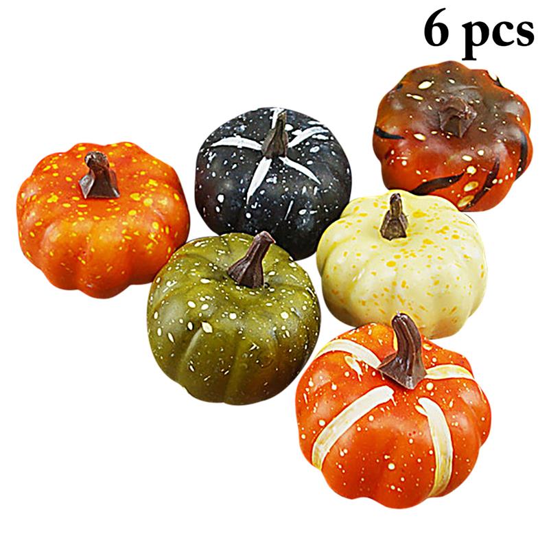 6 stk halloween pumpkinfake grøntsagssimulation halloween kunstig græskar diy håndværk hjem fødselsdagsfest bryllupsdekoration