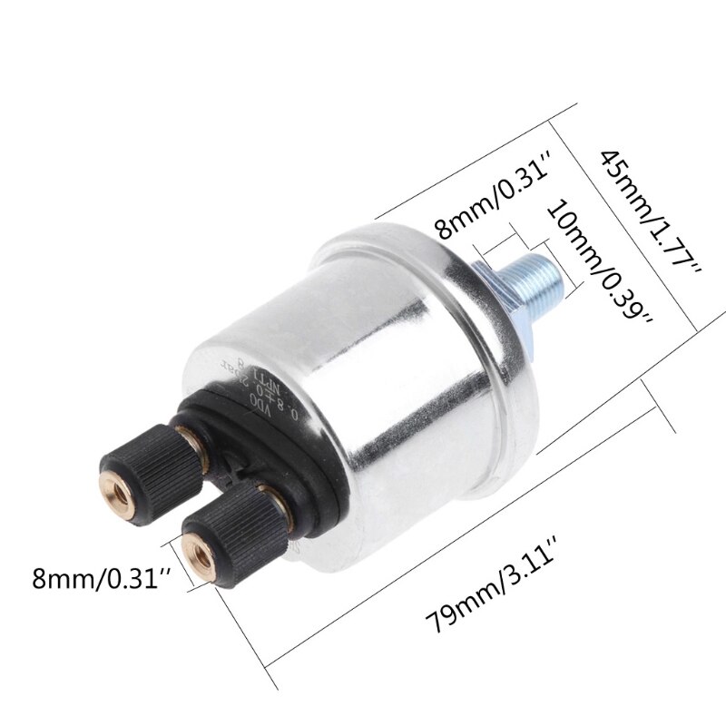 Universal Oil Pressure Sensor 0 to 10 Bars Generator Transducer Sensor 1/8NPT