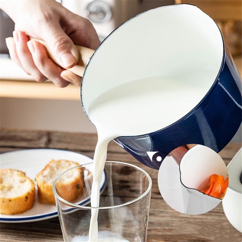 Pot de cuisine, chauffe-eau en porcelaine à poignée unique, chauffage lait nourriture pour bébé casserole de cuisine Sauce Pot de cuisine pour cuisinière à Induction et cuisinière à gaz