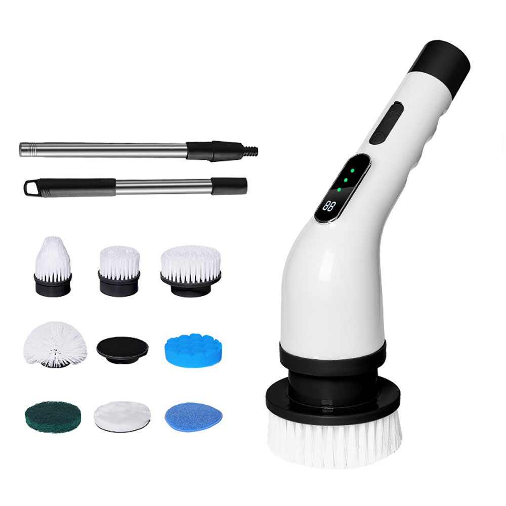 Electric Cleaning Brush with 9 Replaceable Brush Head Electric Spin Scrubber for Bathroom Toilet Windows Wireless Cleaning Brush: Default Title