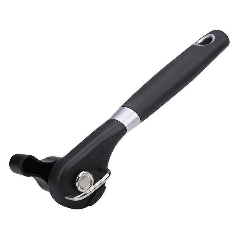 Multifunction Stainless Steel Safety Side Cut Manual Can Tin Opener Jar Opener: Black