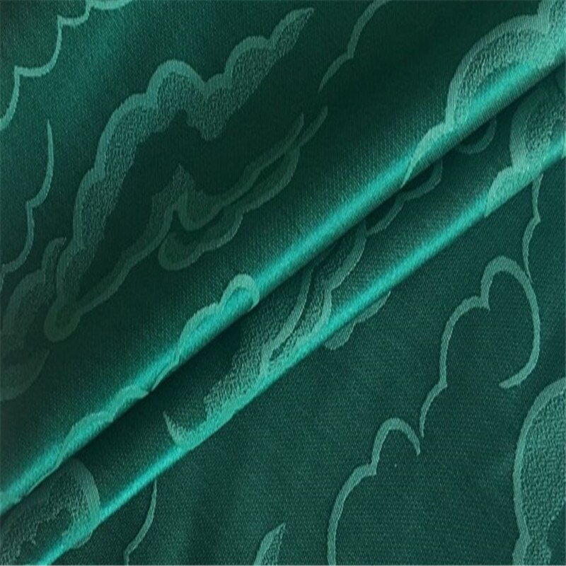 Jacquard bomulds silke stof 16m/m 114cm bredde sky brokade blandet silke til sengetøj til hjemmetekstiler: 6 grønne