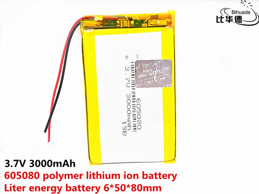 3.7V 3000Mah 605080 Lithium Polymeer I Ion Oplaadbare Batterij Voor Bluetooth Speaker Luchtreiniger Handheld Schoonheid Instrument