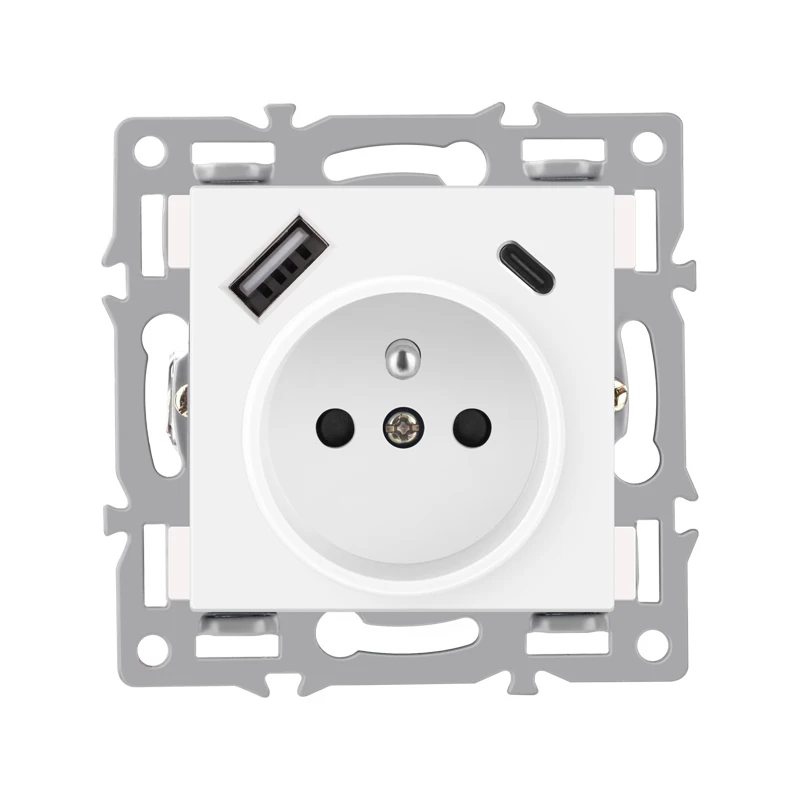 NYWP-wall mount module diy European standard white glass panel power socket switch button, hdmi, free combination of functions