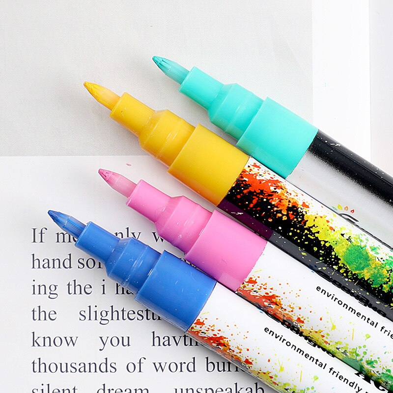 18 Kleur 0.7 Mm Acryl Verf Marker Pen Set Highlighter Keramische Rock Glas Porselein Cup Hout Canvas Art Tekening School art Stat