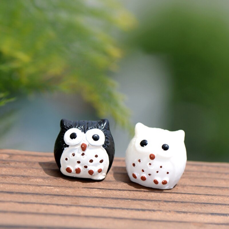 1 stk kunstig dyreugle miniature fe have hjem huse dekoration mini mikro landskabsdesign indretning 5 farver