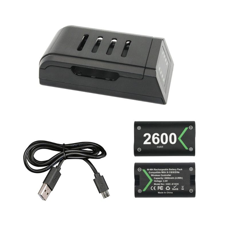 Controller Charger Rechargeable Battery Pack Charging Station for XBOX ONE Gaming Controller Charging with 2pcs 2600mAh Battery: Default Title