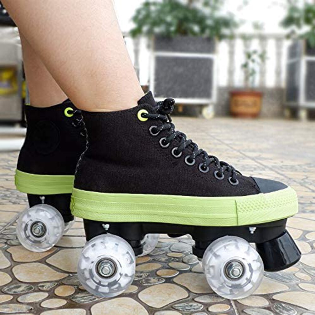 4pcs LED Roller Skate Wheels Light Colorful Luminous Skateboard Lights Skate Wheels Bearings Installed Roller