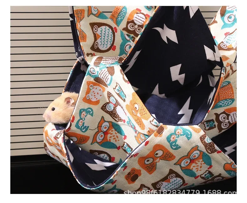Drie Gelaagde Hamster Kooi Slapen Hangmat Print Cavia Kleding Bed Knaagdier Hangmat Chinchilla Kooi Kleine Huis
