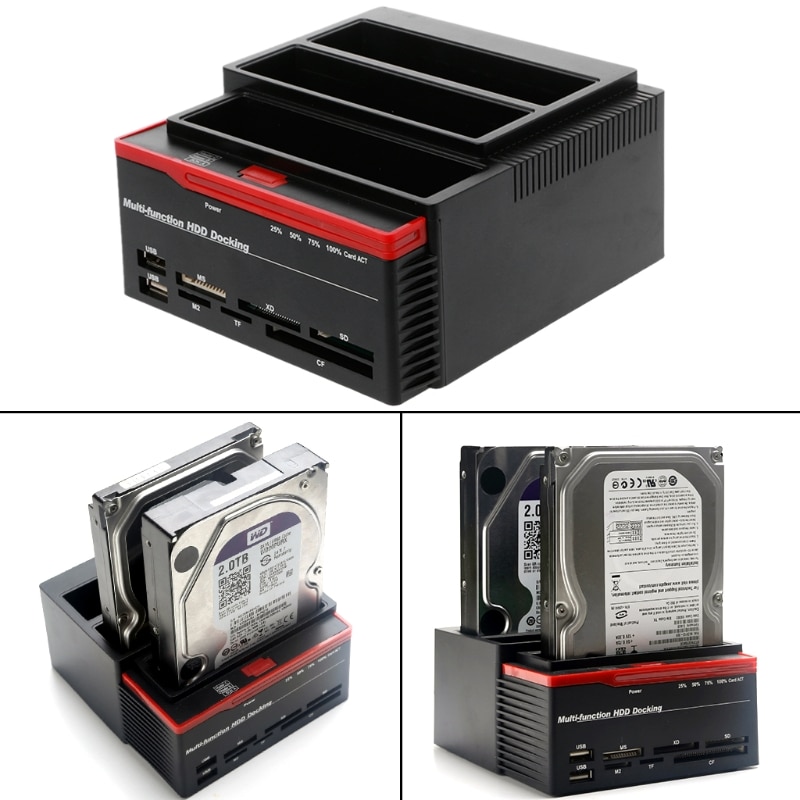 USB3.0 Naar Sata Ide Externe 2.5 "/3.5" Hdd Docking Station Kaartlezer * Dls *