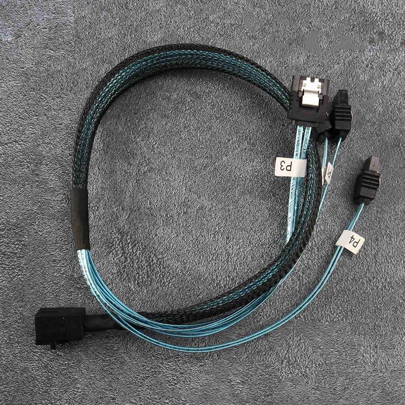 Cablecc Interner Mini SAS SFF 8643 Host Auf Abgewinkeltem 4 SATA Zielfestplatten 6 Gbit S Datenserver Raid Kabel