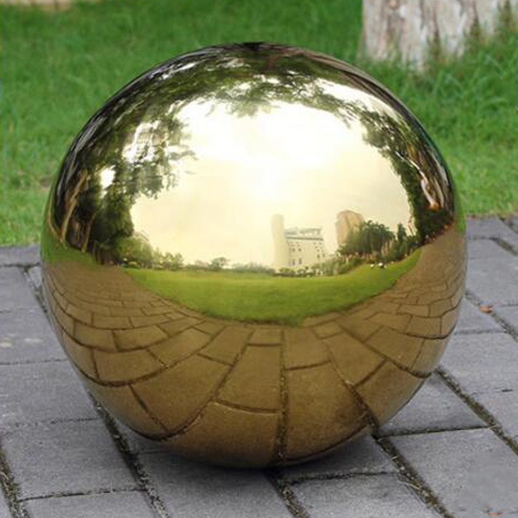 Stainless Steel Hollow Gazing Ball Mirror Polished Shiny Gold Sphere for Home Garden Ornament