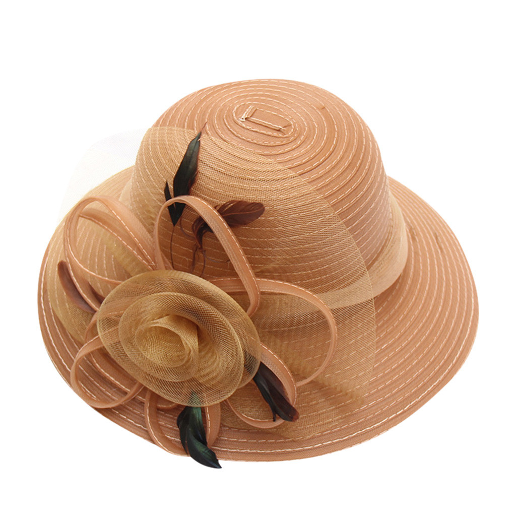 Naisten kirkko kentucky daily cap fascinator morsiamen teekutsut häähattu persoonallisuus vapaa antelias viehättävä: Khaki 2