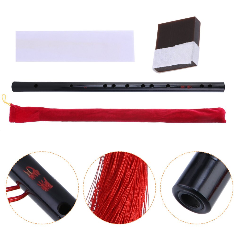 Chinese Stijl Bamboe Fluit Kids Volwassenen Zwarte Fluit Met Kwastje Voor Beginner: Black C