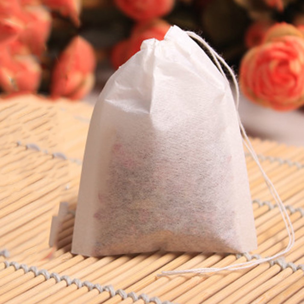 200 stk/parti teposer tomme duftende teposer med snor helbrede segl filterpapir til urte løs te 5*7cm