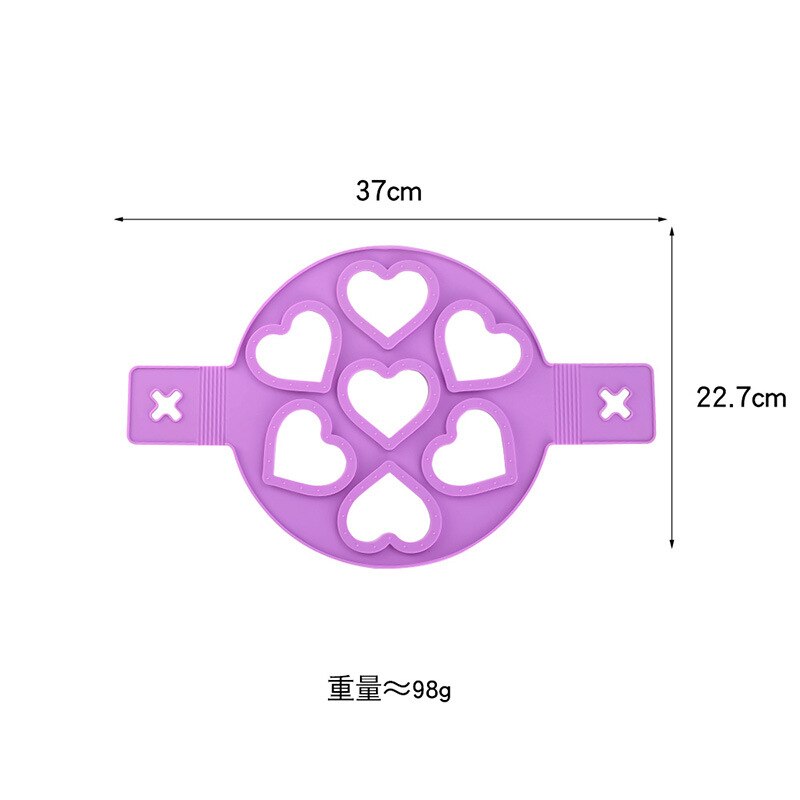 Silicone 7-hole Omelet Round Star Heart Pancake Mold Kitchen DIY Baking Gadgets
