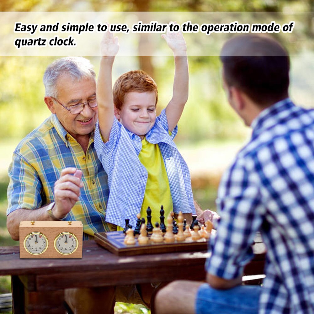 Tournament Countdown Mechanical Portable Analog Timing Tools Wooden Board Game Competition Compact Chess Clock Multifunction