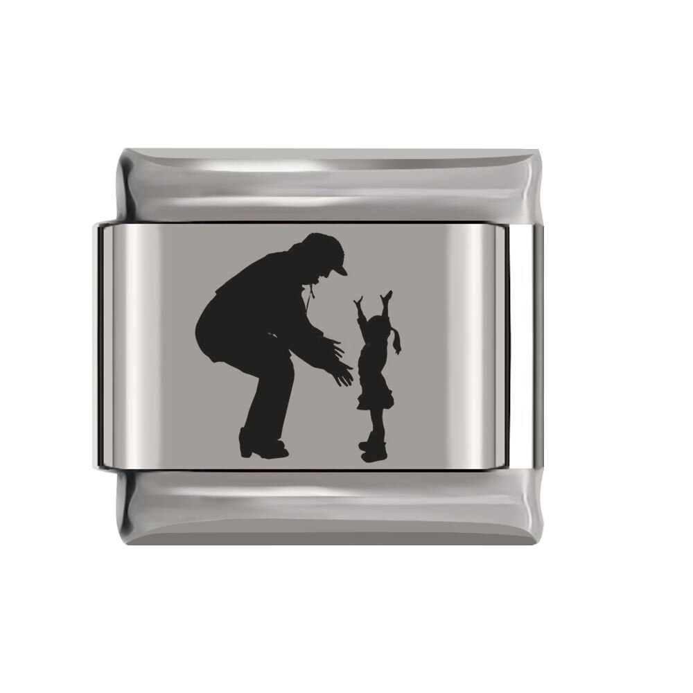 Fyour Original Daisy Dog Mother's Day Couples Charm Links Fit 9mm Width Bracelet Stainless Steel Jewelry DIY Making DJ130: C