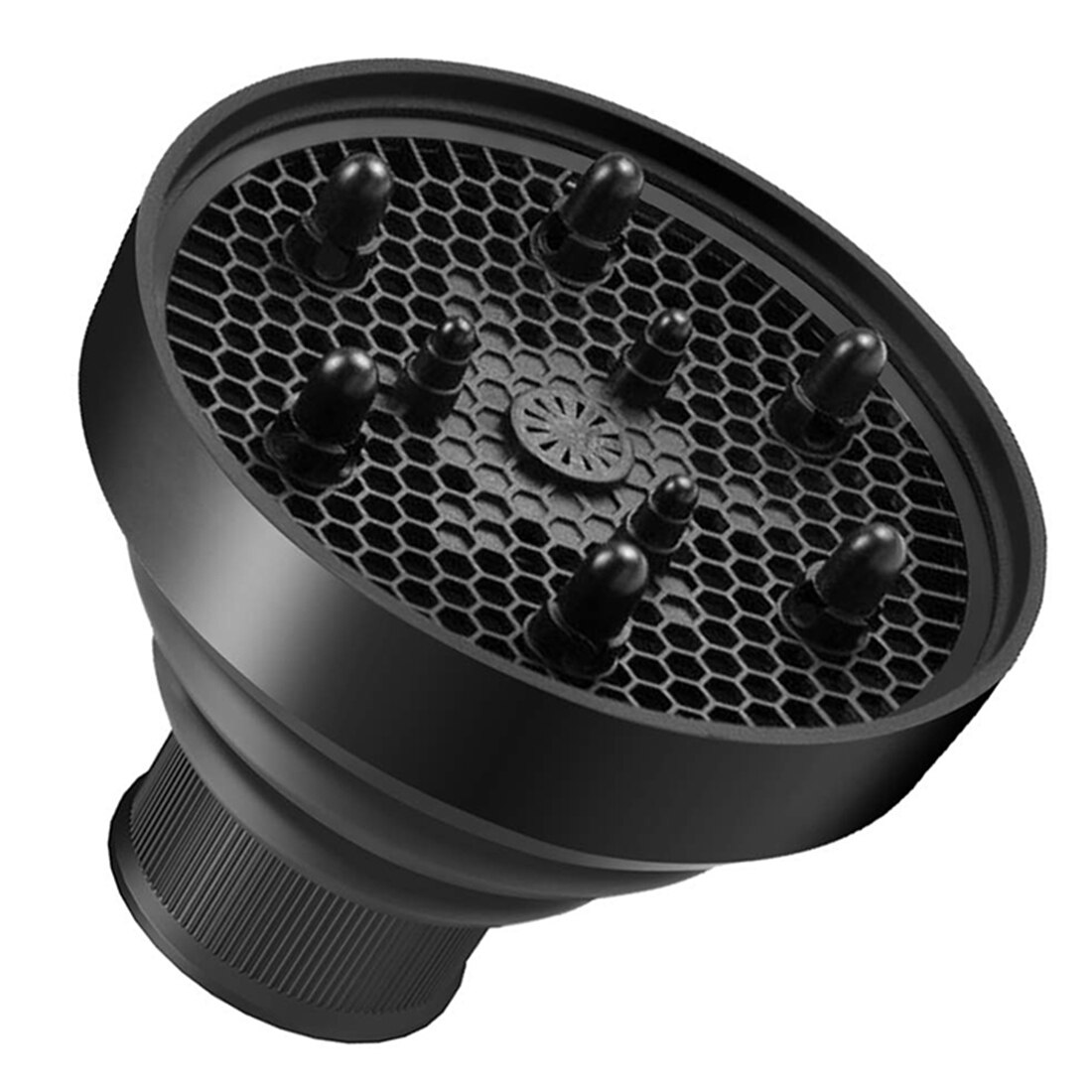 Difusor de secador de pelo plegable Universal, accesorio de viaje portátil, plegable que se adapta a la mayoría de los secadores de pelo, negro