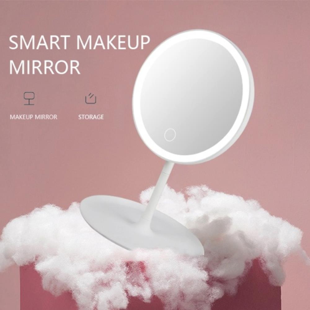 Makeup spejl med led lys spejl lampe 360 graders rotation ring lys skønhed værktøj badeværelse 3 gear lysende makeup spejle