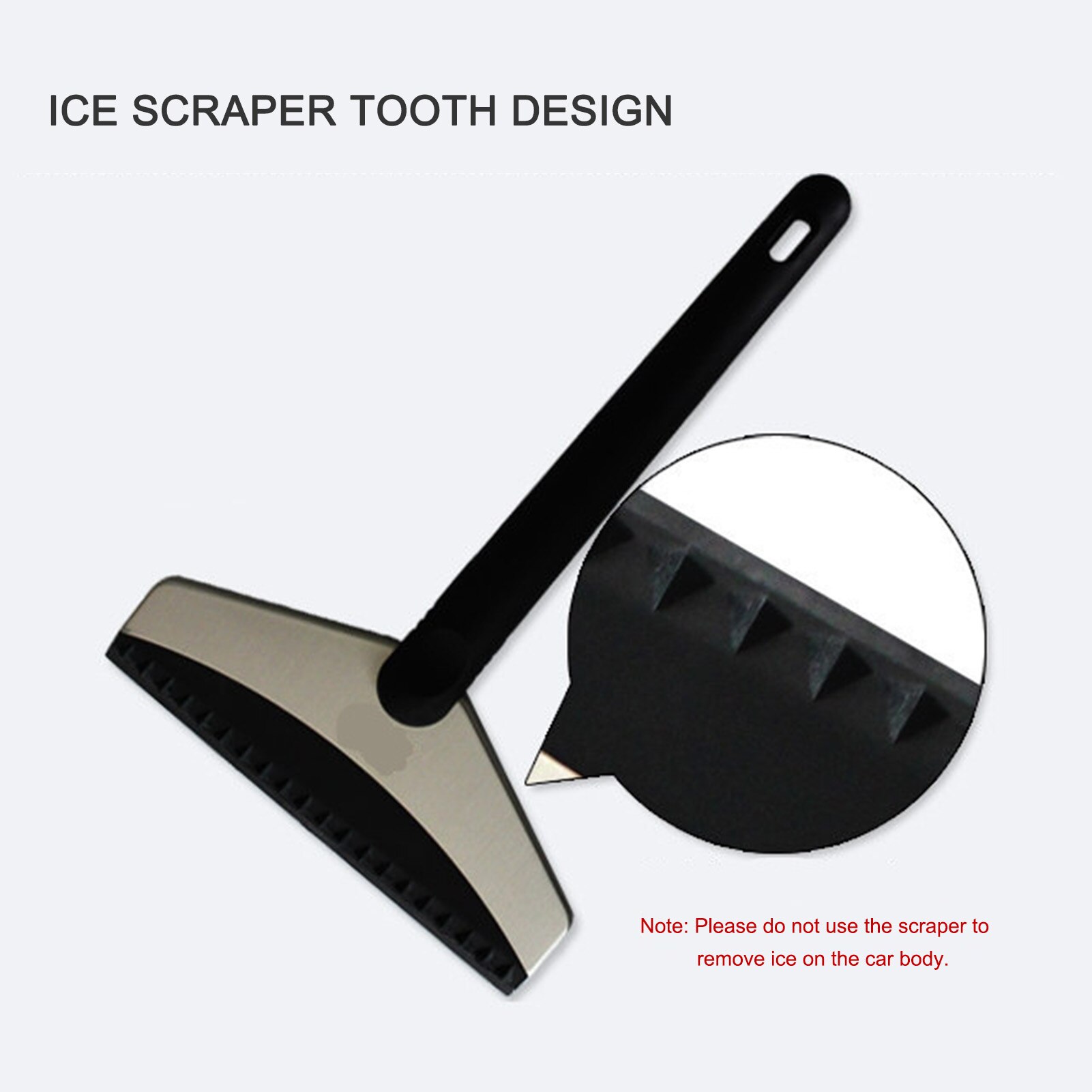 Sneeuwschuiver voor auto's, ruitenkrabber van roestvrij staal, verbeterde, stevige, mat rubberen handgreep, ontdooischep voor koelkasten