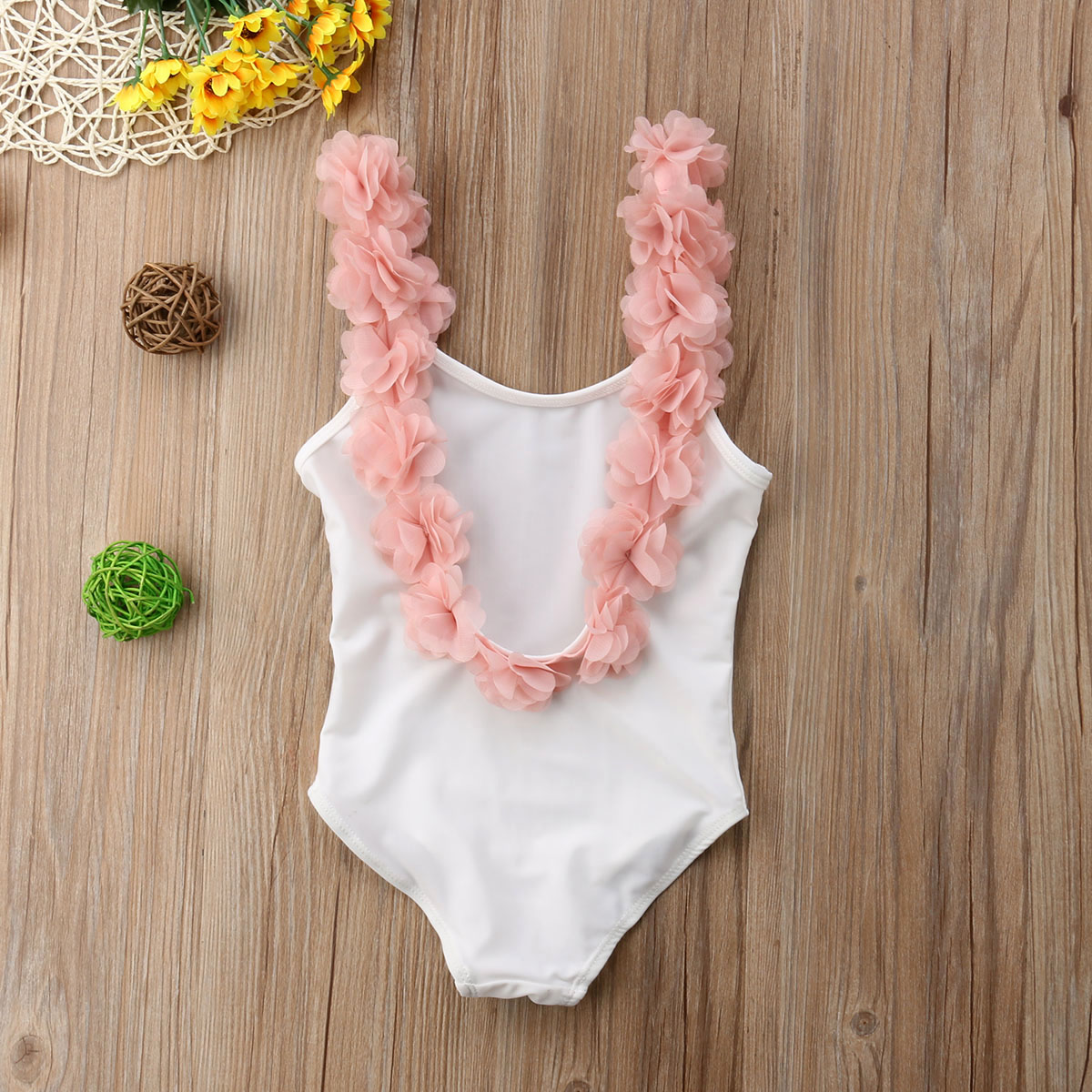 Børn baby piger blomst rygløst badetøj bikini tankini badedragt badedragt børnetøj 2-7y