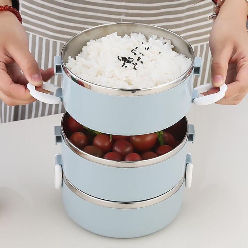 Jolie boîte à lunch japonaise pour enfants, récipient alimentaire portable en acier inoxydable, boîte à bento de cuisine étanche, boîte à lunch chauffée