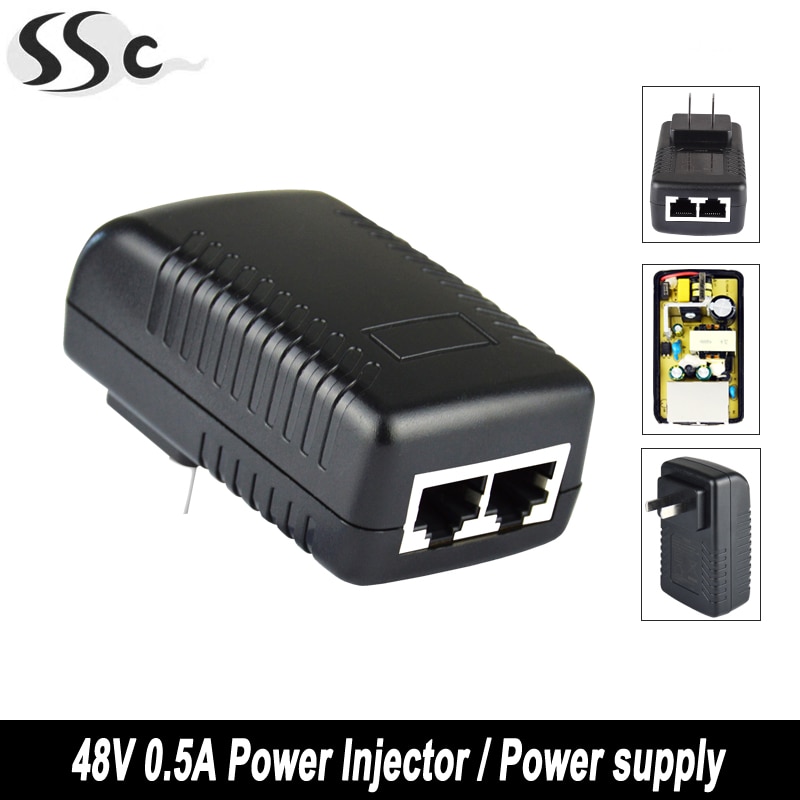 POE Injector 48V 0.5A power adapter suitable for IP Camera/wireless AP PoE Power Supply