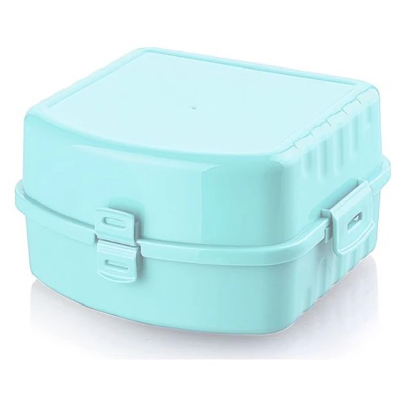 Student Lunch Box Four Compartment Office Worker Double Heating Lunch Box контейнер для еды#GH: LIGHT BLUE