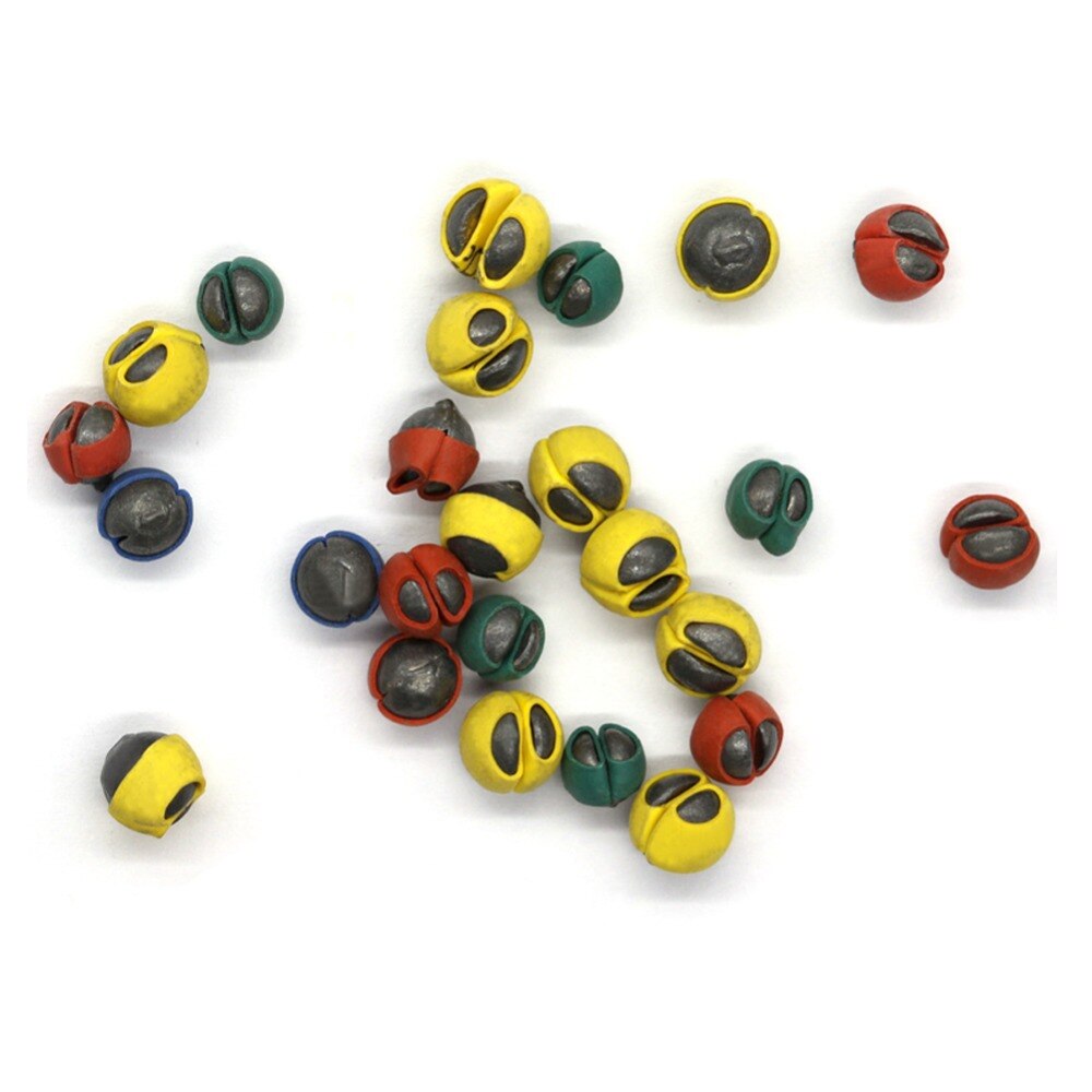 100pcs 0.5g 0.8g 1g 1.2g 1.5g Reusable Split Shot Lead Weight Rubber Coated Lead Sinker fishing weight