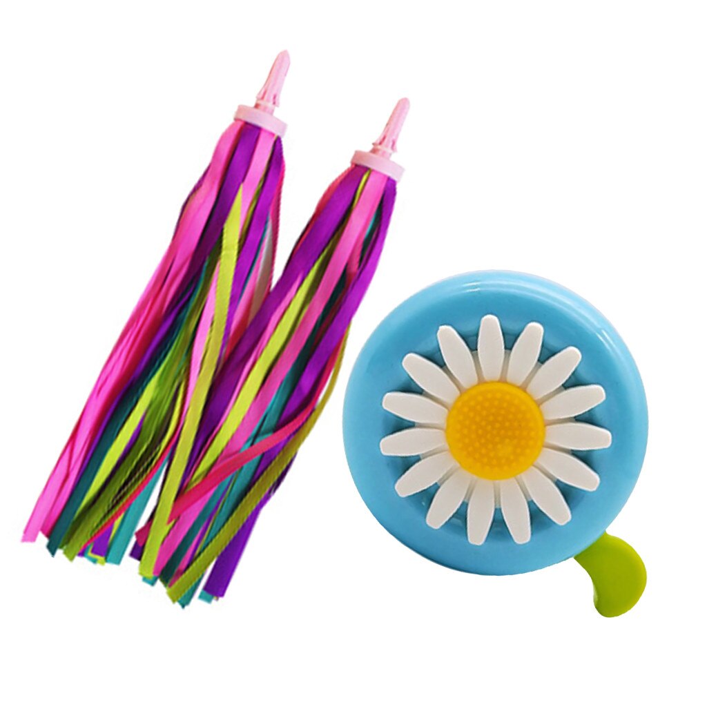 2 Pack Kid's Rainbow Scooter Handlebar Streamers And 1 Pack Kids Bike Bell #D: M