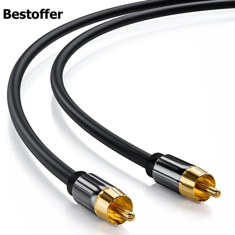 Cable Coaxial de Audio Digital HIFI, conector RCA macho a macho, 75Ω, SPDIF, Subwoofer, Lotus Line