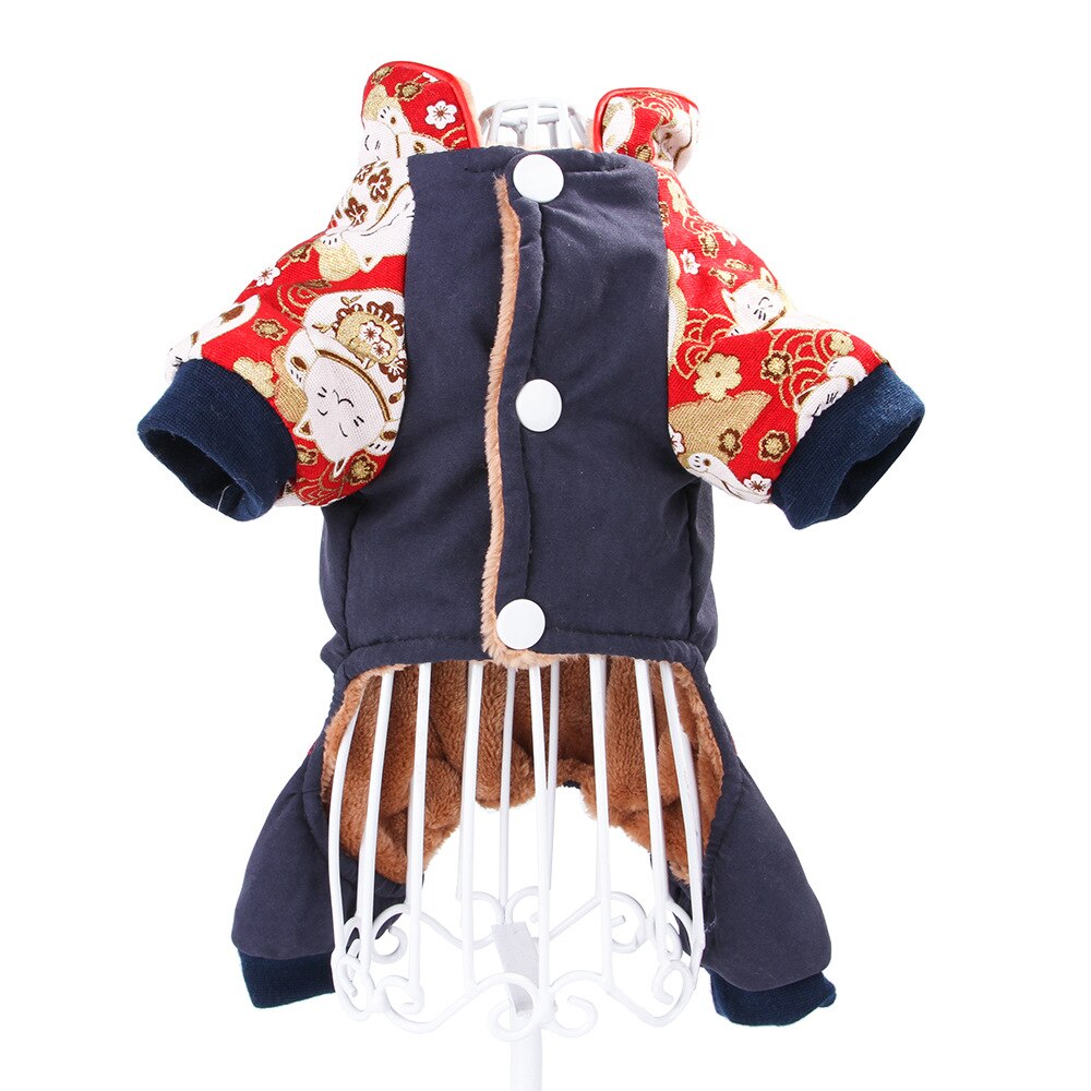 Pet Dog Clothes Year Dog Clothing Tang Suit Puppy Costume Apparel Jumpsuit Small Dog Outfit Coat Poodle Pug Corgi Coat