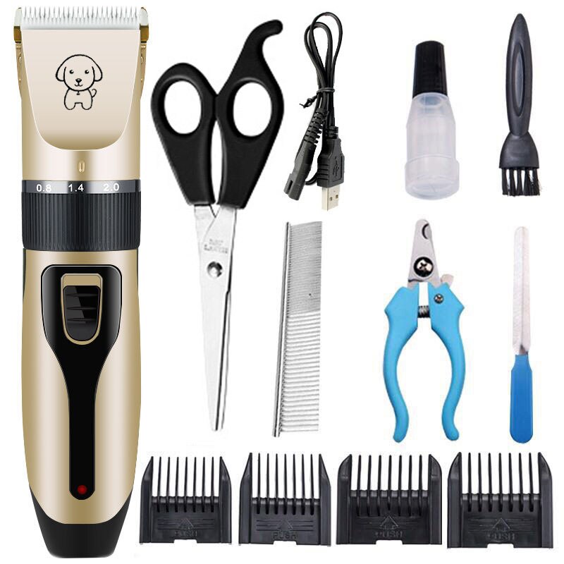 Dog Clipper Dog Hair Clippers Grooming (Pet/Cat/Dog/Rabbit) haircut Trimmer Shaver Set Pets cordless Rechargeable: Set meal C01