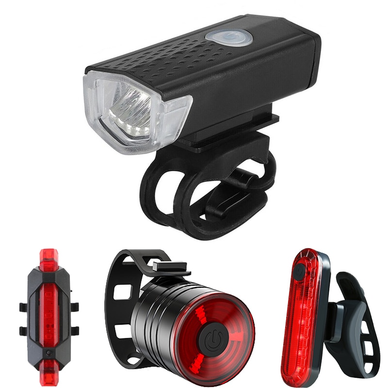 Luces LED de bicicleta recargables por USB, faro trasero para ciclismo de montaña o carretera, a prueba de agua, accesorios para bicicleta