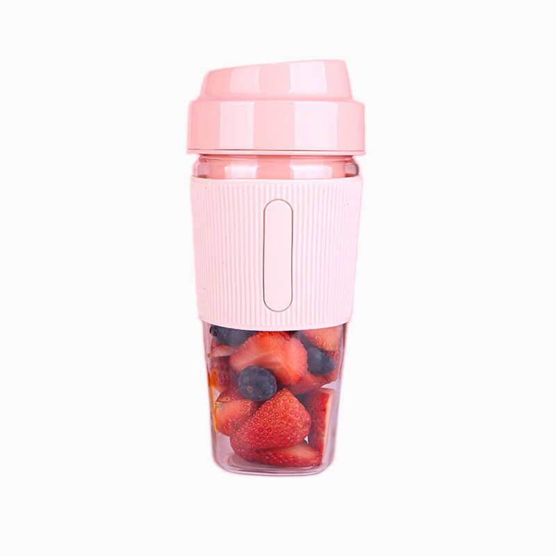 Portable Electric Blender Bottle Travel Mixer Food Smoothie USB Rechargeable Mini Juicer Cup Machine Kitchen Appliances: Pink-03