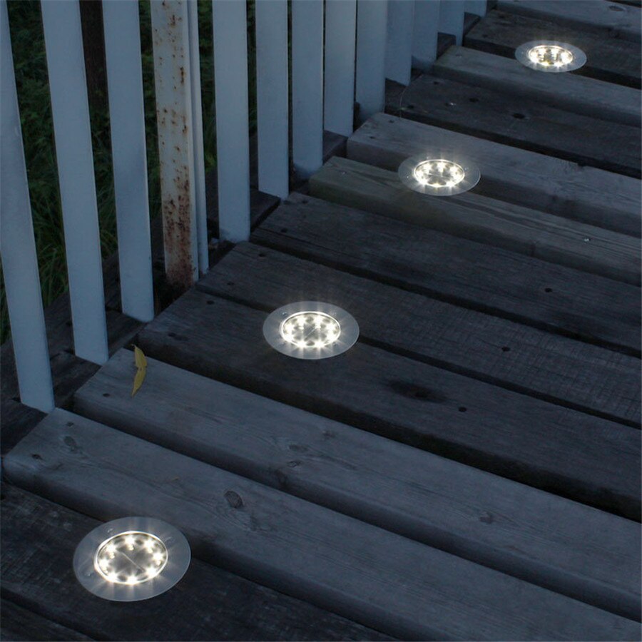 8LED Outdoor Solar Powered Buried Lamps Garden Patio Landscape Deck