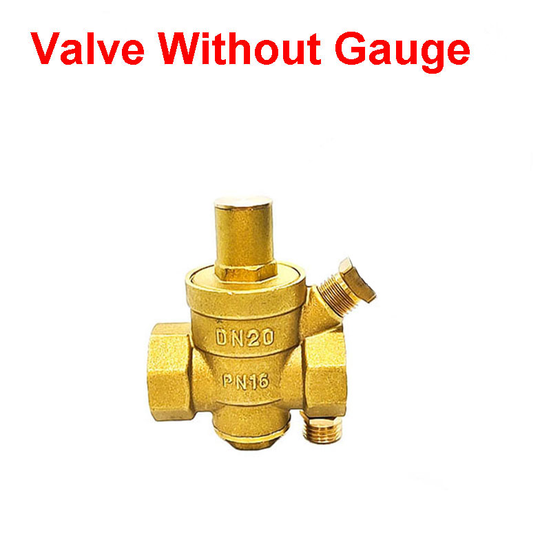 1/2" 3/4" 1" Adjustable Water Reducing Valve Female Thread Brass Pressure Gauge Regulator Valves With Gauge