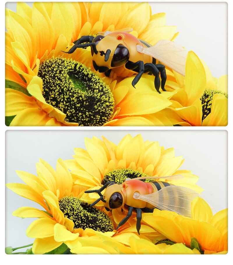 [Funny] Trick toys Remote control animal LED light IR RC insects bee honeybee electronic pet robot model Prank toy joke toy
