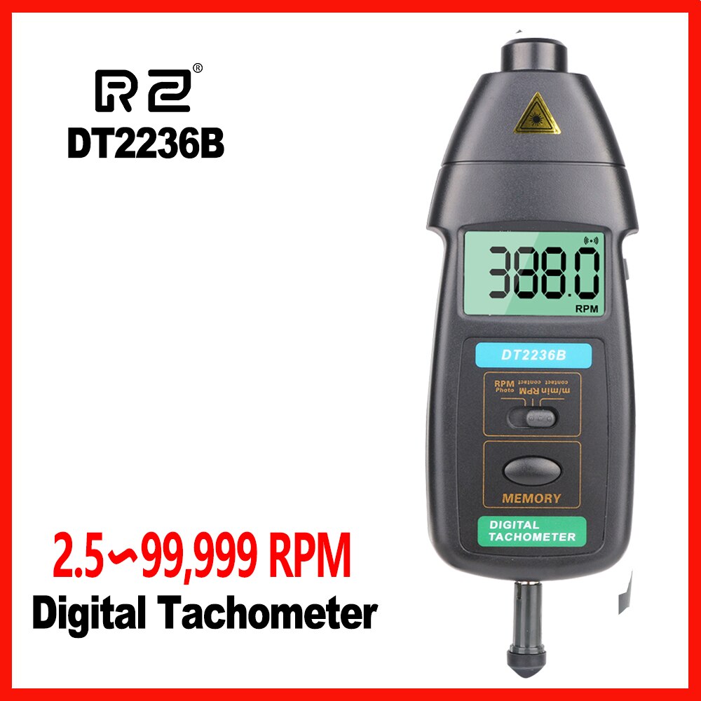 Portabel Handheld LCD display Tachometer surface speed sensor flute vails to measure speed and length of wire RZ DT2236B