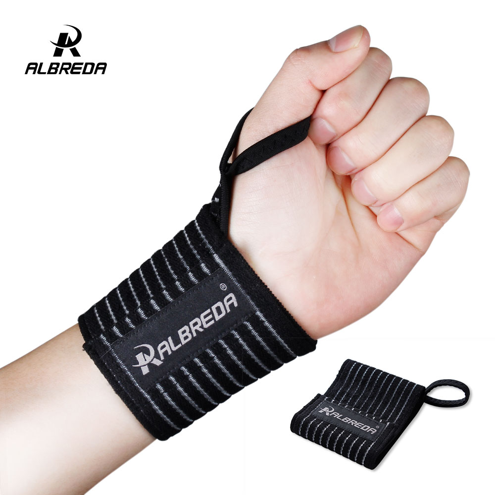 Albreda 1 bit elastisk sportbandage armband hand gym support handledsstöd wrap tennis bomull vete band fitness kraftlyftning