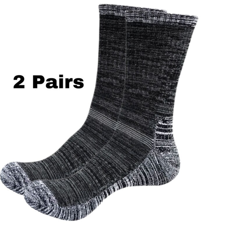 2 Paare Socken Nahtlose Thermische Verdicken draussen Sport Socken Fahrrad Schuhe Wolle Haufen Männer Schlafen Socken Für Männer EU 39-44 Meias: GrayBlack GrayBlack