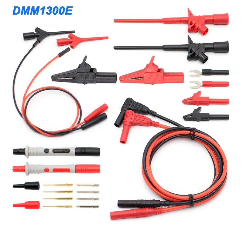 Test Lead Kit Kits 4 Mm Banana Plug Alligator Clip Meetsnoeren & Vervangbare Multimeter Probe Probes Test Haak: DMM1300E