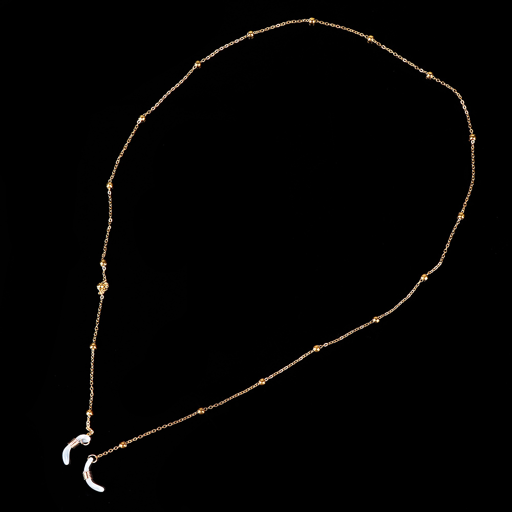 Metalen brilkoord Herenriemen Brillenmode Zilveren kralen Lezen Gouden brilketting Zonnebril: WIT