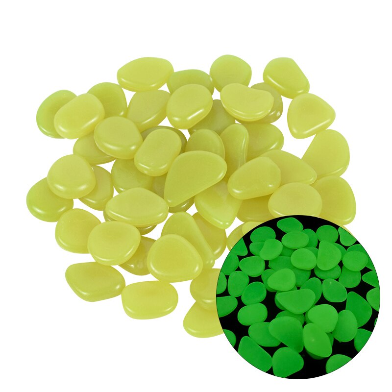 25/50pcs Luminous Stone Glow In The Dark Garden Pebbles Glow Stones Rocks for Walkways Path Patio Lawn Yard Fish Tank Decoration: 50pcs / B02