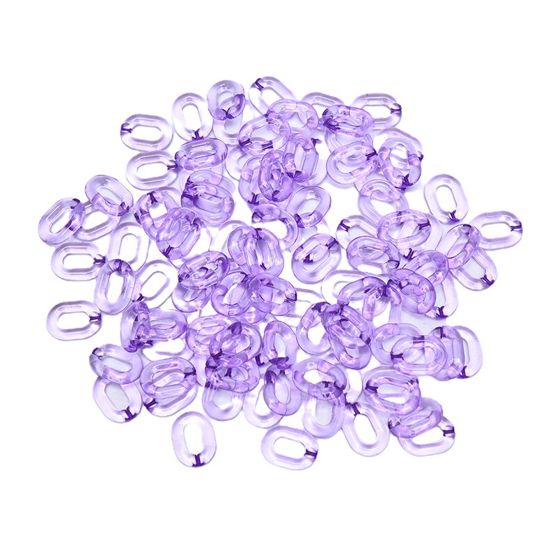100Pcs Acrylic Chain Connectors - 20x14mm Candy Color Combination - DIY Glasses Chain Jewelry Accessories: Purple
