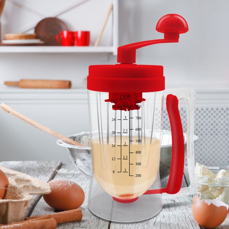 Handhållen manuell pannkaka cupcake smet mixer dispenser mixer maskin bakverktyg för att göra kakor våfflor bättre
