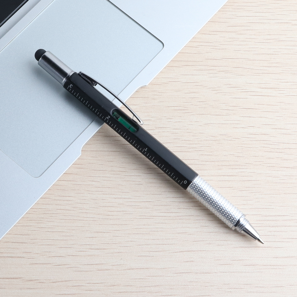 3-teiliger Multifunktions-Kugelschreiber mit modernem Handwerkzeug, zum Messen, technisches Lineal, Schraubendreher, Touchscreen-Stift, Wasserwaage