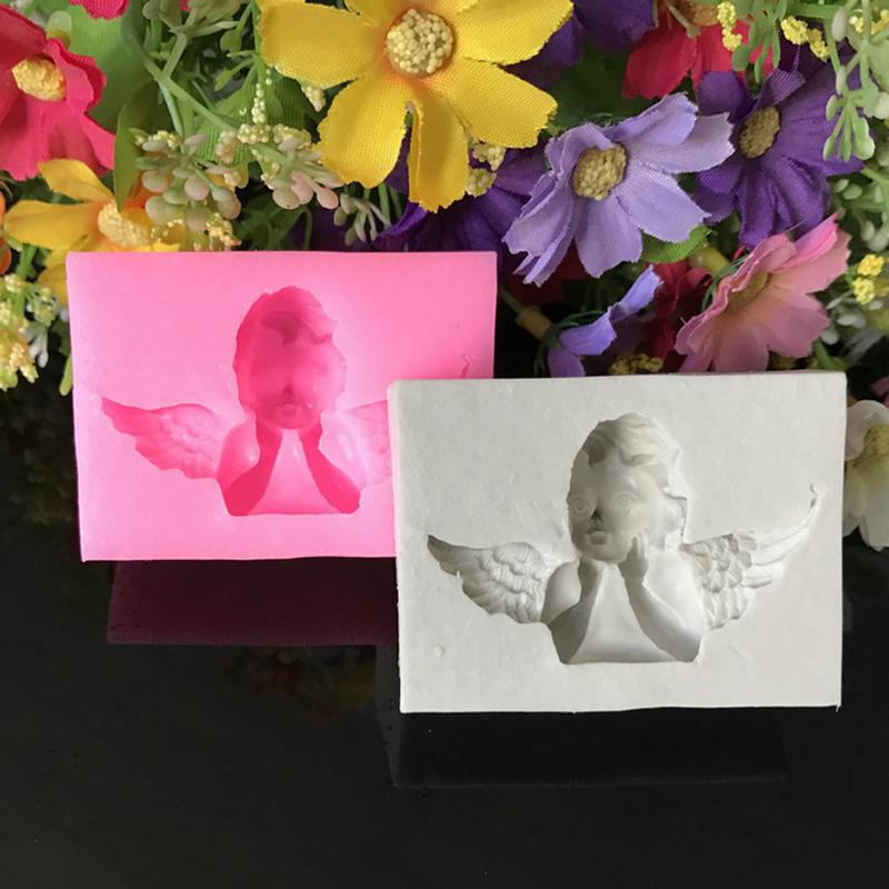 3d tegneserie engle form silikone fondant forsyninger håndlavet gips form gør-det-selv kage dekoration tilbehør værktøjer bageform
